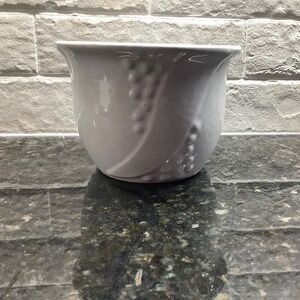 Vintage Glasur-Keramik White Ceramic Bowl/Planter – Made in Germany